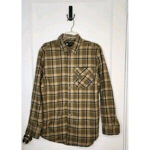 Alaskan Hardgear Midnight Sun Flannel Shirt Green Plaid Mens Medium Slim Fit